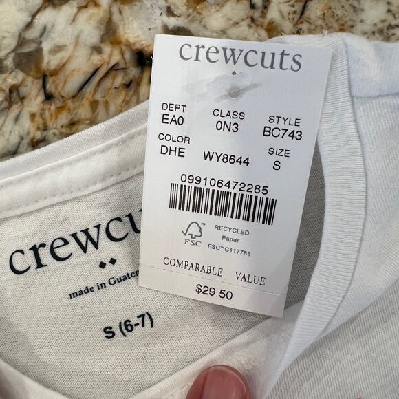 NWT J. Crew Girls' White W/Heart Dalmatian Long Sleeve Graphic Tee - Picture 5 of 7